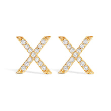 Load image into Gallery viewer, 10K White Gold 1/10 Cttw Diamond Initial “A†Stud Earring