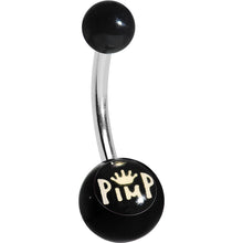 Load image into Gallery viewer, Black Acrylic Pimp King Belly Ring