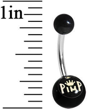 Load image into Gallery viewer, Black Acrylic Pimp King Belly Ring