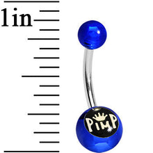 Load image into Gallery viewer, Blue Acrylic Pimp King Belly Ring