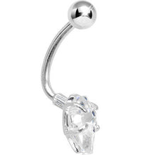 Load image into Gallery viewer, Crystalline Gem Brilliant Cross J-Bar Belly Ring