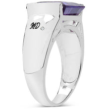 Load image into Gallery viewer, 5.21 Carat Genuine Amethyst & White Diamond .925 Sterling Silver Ring