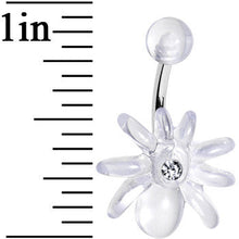 Load image into Gallery viewer, Clear Gem Clear Upward Spider J-Bar Belly Ring