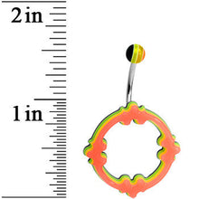 Load image into Gallery viewer, Light Orange Yellow Green Acrylic Multi-Layered Celtic Belly Ring