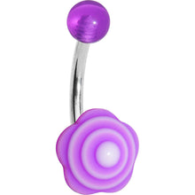 Load image into Gallery viewer, Pale Purple Swirled Flower Belly Ring
