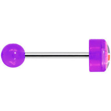 Load image into Gallery viewer, 14G 5/8 Purple Acrylic UK British Flag Tongue Ring