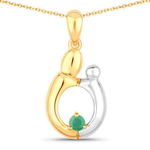 Load image into Gallery viewer, 0.17 Carat Genuine Emerald .925 Sterling Silver Pendant