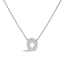 Load image into Gallery viewer, 10K White Gold Diamond Accent "A" Initial Bubble Pendant Necklace