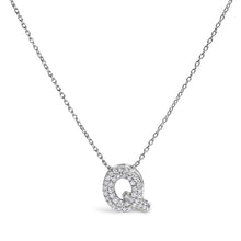 Load image into Gallery viewer, 10K White Gold Diamond Accent "A" Initial Bubble Pendant Necklace
