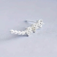 Load image into Gallery viewer, 925 Silver Climber Earrings with Hypoallergenic Synthetic Cubic Zirconia