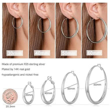 Load image into Gallery viewer, 925 Sterling Silver 50mm Hoop Earrings