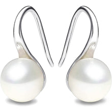 Load image into Gallery viewer, 925 Sterling Silver 7.5-8mm White Freshwater Cultured Pearl Dangle Drop Earrings