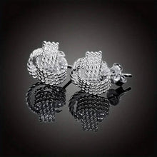 Load image into Gallery viewer, 925 Sterling Silver Braided Ball Earrings