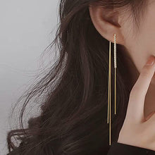 Load image into Gallery viewer, 925 Sterling Silver Dangle Chain Tassel Earrings