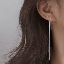Load image into Gallery viewer, 925 Sterling Silver Dangle Chain Tassel Earrings