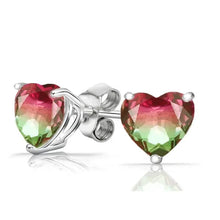 Load image into Gallery viewer, 925 Sterling Silver Watermelon Tourmaline Earrings