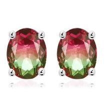 Load image into Gallery viewer, 925 Sterling Silver Watermelon Tourmaline Earrings