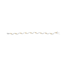 Load image into Gallery viewer, 10K Two-Tone 2.00 Cttw Diamond "X" and Wave Link Bracelet (H-I Color, I1-I2 Clarity) - 7" Inches