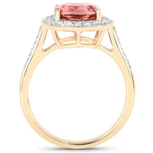 Load image into Gallery viewer, 2.71 Carat Genuine Royal Pink Tourmaline and White Diamond 14K Yellow Gold Ring