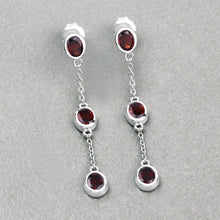Load image into Gallery viewer, 2.70 Carat Genuine Garnet .925 Sterling Silver Earrings