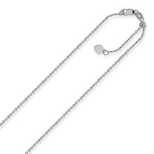 Load image into Gallery viewer, 14k White Gold Singapore Style Adjustable Chain (1.1 mm)