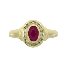 Load image into Gallery viewer, .70ct Ruby Diamond Ring 10KT Yellow Gold