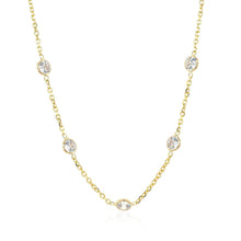 Load image into Gallery viewer, 14k Yellow Gold CZ By the Yard Long Links