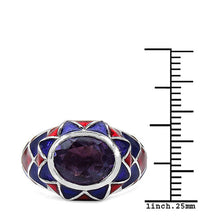 Load image into Gallery viewer, 2.16 Carat Genuine Amethyst & White Diamond .925 Sterling Silver Ring