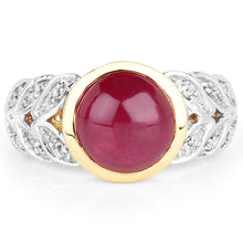 Load image into Gallery viewer, 5.11 Carat Glass Filled Ruby and White Topaz .925 Sterling Silver Ring