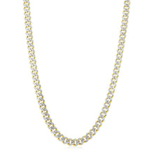 Load image into Gallery viewer, 14k Yellow Gold White Pave High Polish Modern Lite Miami Cuban Chain (8.0mm)