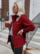 Load image into Gallery viewer, Retro Pocketed Long Sleeve Zip-Up Jacket Lightweight & Stylish Outerwear for Everyday Wear
