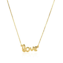 Load image into Gallery viewer, 14k Yellow Gold Script LOVE Necklace