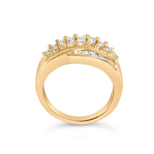 Load image into Gallery viewer, 14K Yellow Gold 1.00 Cttw Diamond Cocktall Cluster 5 Stone Ring (H-I Color, SI1-I1 Clarity) - Ring Size 7