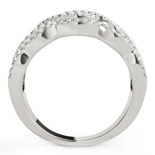 Load image into Gallery viewer, Diamond Studded Ring with Four Curves in 14k White Gold (5/8 cttw)