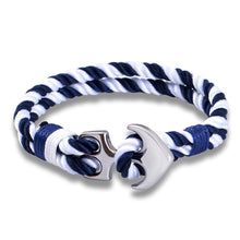 Load image into Gallery viewer, Stainless Steel Anchor Bracelets Luxury For Men Nautical Survival Rope Chain Paracord Bracelet Male Wrap Metal Sport Hooks