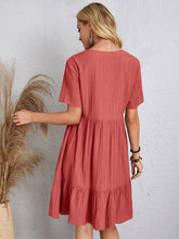 Load image into Gallery viewer, Classic Full Size V-Neck Short Sleeve Dress Casual & Comfortable Dress for Women