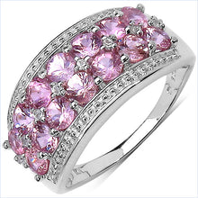 Load image into Gallery viewer, 2.00 Carat Genuine Pink Sapphire & White Topaz .925 Sterling Silver Ring