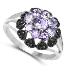 Load image into Gallery viewer, 1.18 Carat Genuine Tanzanite and Black Spinel .925 Sterling Silver Ring