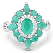 Load image into Gallery viewer, 2.37 Carat Genuine Emerald .925 Sterling Silver Ring