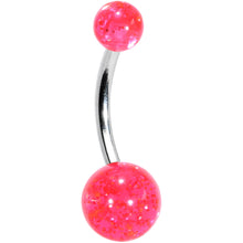 Load image into Gallery viewer, Pink Acrylic GLITTER Banana Belly Ring Body Jewelry