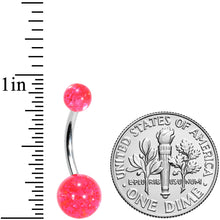 Load image into Gallery viewer, Pink Acrylic GLITTER Banana Belly Ring Body Jewelry