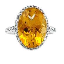 Load image into Gallery viewer, 5.17ct Citrine Diamond Ring 14KT White Gold