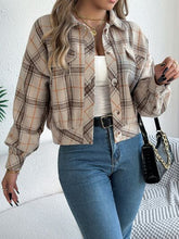 Load image into Gallery viewer, Classic Plaid Button Up Long Sleeve Jacket Women Cozy Trendy Everyday Wear Simple Jacket