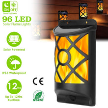 Load image into Gallery viewer, 96 LEDs Waterproof Flame Solar Lights Outdoor