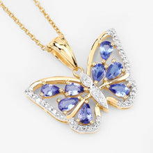 Load image into Gallery viewer, 1.75 Carat Genuine Tanzanite and White Zircon .925 Sterling Silver Pendant