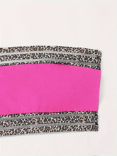 Load image into Gallery viewer, Bikini Leopard Print High Waist Bandeau 2 Piece Swimsuit for Women – Super Stretchy Bikini Set with Seductive Mesh Detail and Flattering Fit – Chic Animal Print Swimwear for Beachwear Poolside and Summer Vacations