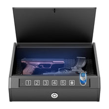 Load image into Gallery viewer, Lockable Storage Box with 3 Unlock Modes – Steel Security Box (Black)