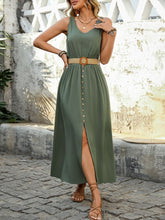 Load image into Gallery viewer, Decorative Button Sleeveless Midi Dress Elegant & Timeless Long Comfortable Dress