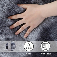 Load image into Gallery viewer, Light Gray Shaggy Area Rug – Soft Plush Indoor Carpet