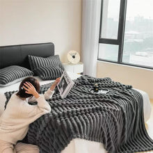 Load image into Gallery viewer, Ultra-Soft Double-Sided Fleece Blanket – Gray (All-Season)